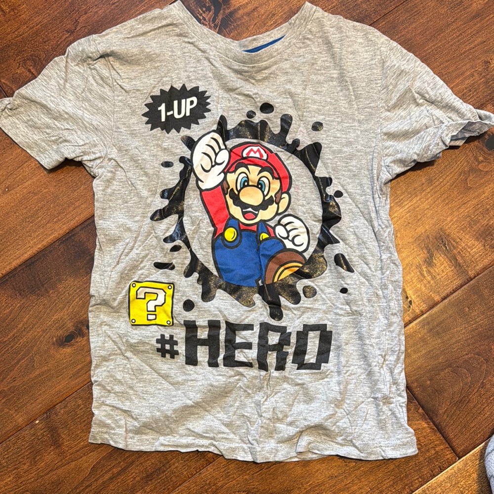Super Mario Gray Kids T-Shirt